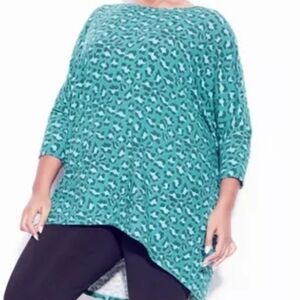 Avenue Zim and Zoe Hunter Print Top - Seafoam Animal 14-16